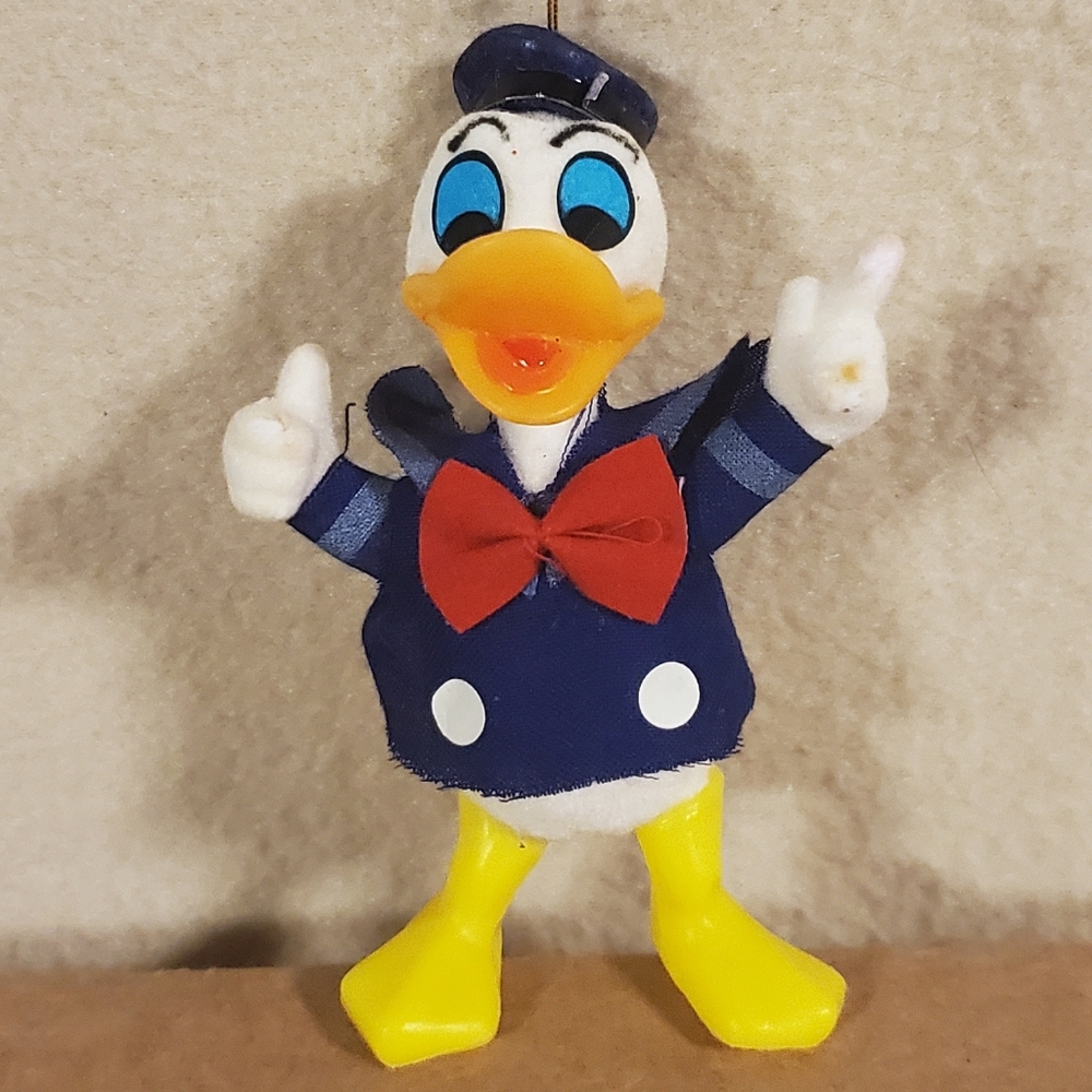 Vintage Flocked Donald Duck Ornament